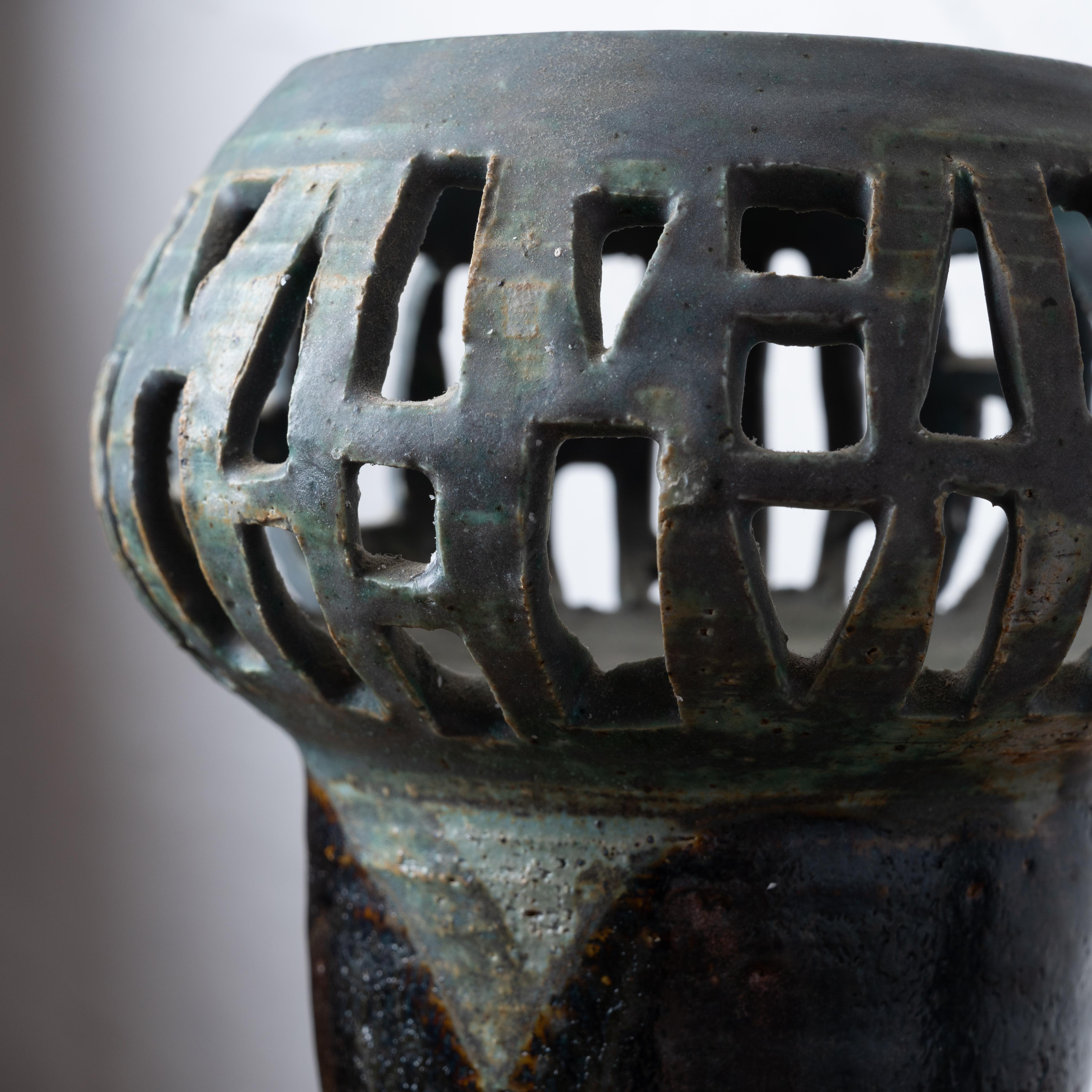 Ceramic Pottery Lantern attributed to Natzler, c.1950 For Sale 5