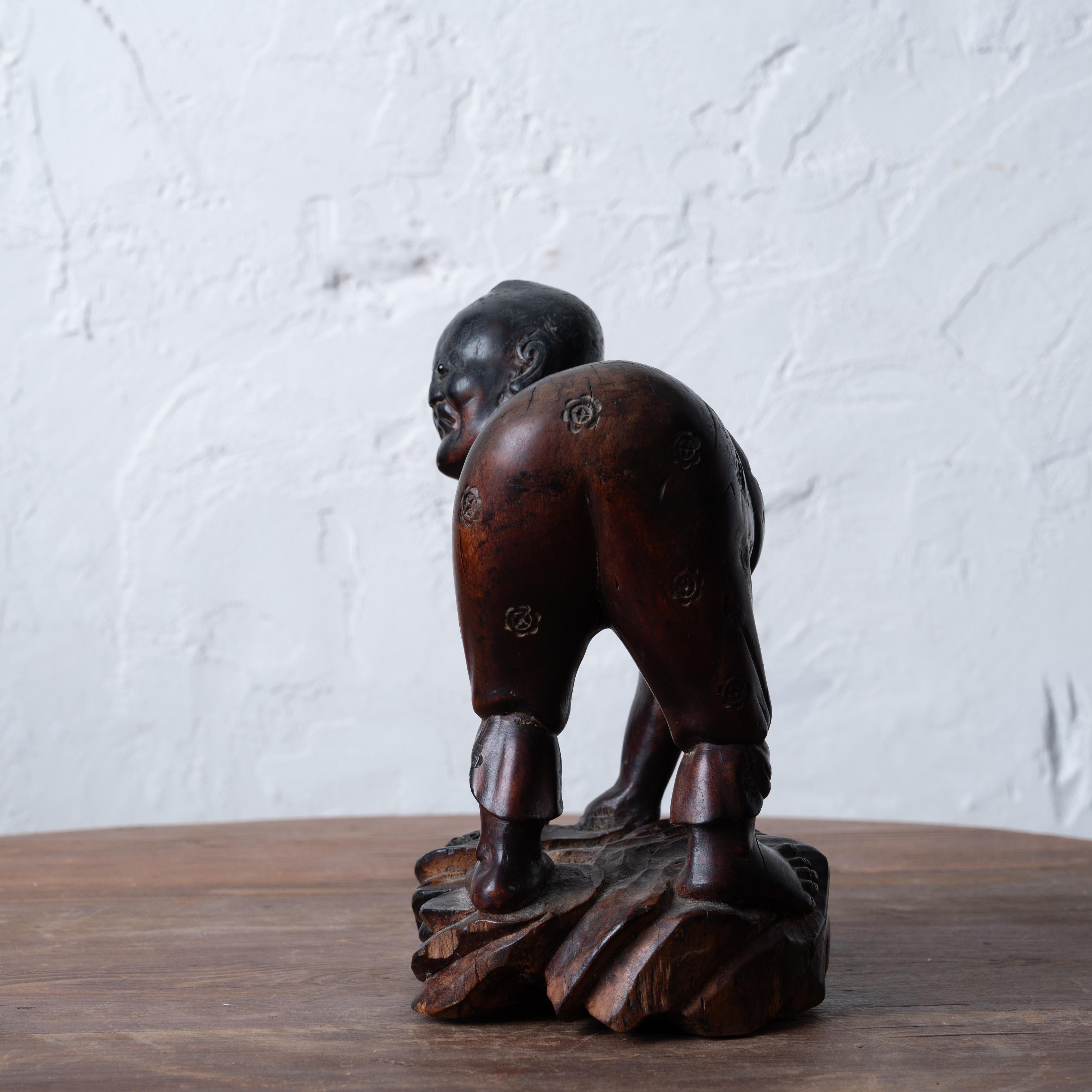 A Japanese Carved Root Yōkai Figure, Meiji Period For Sale 4