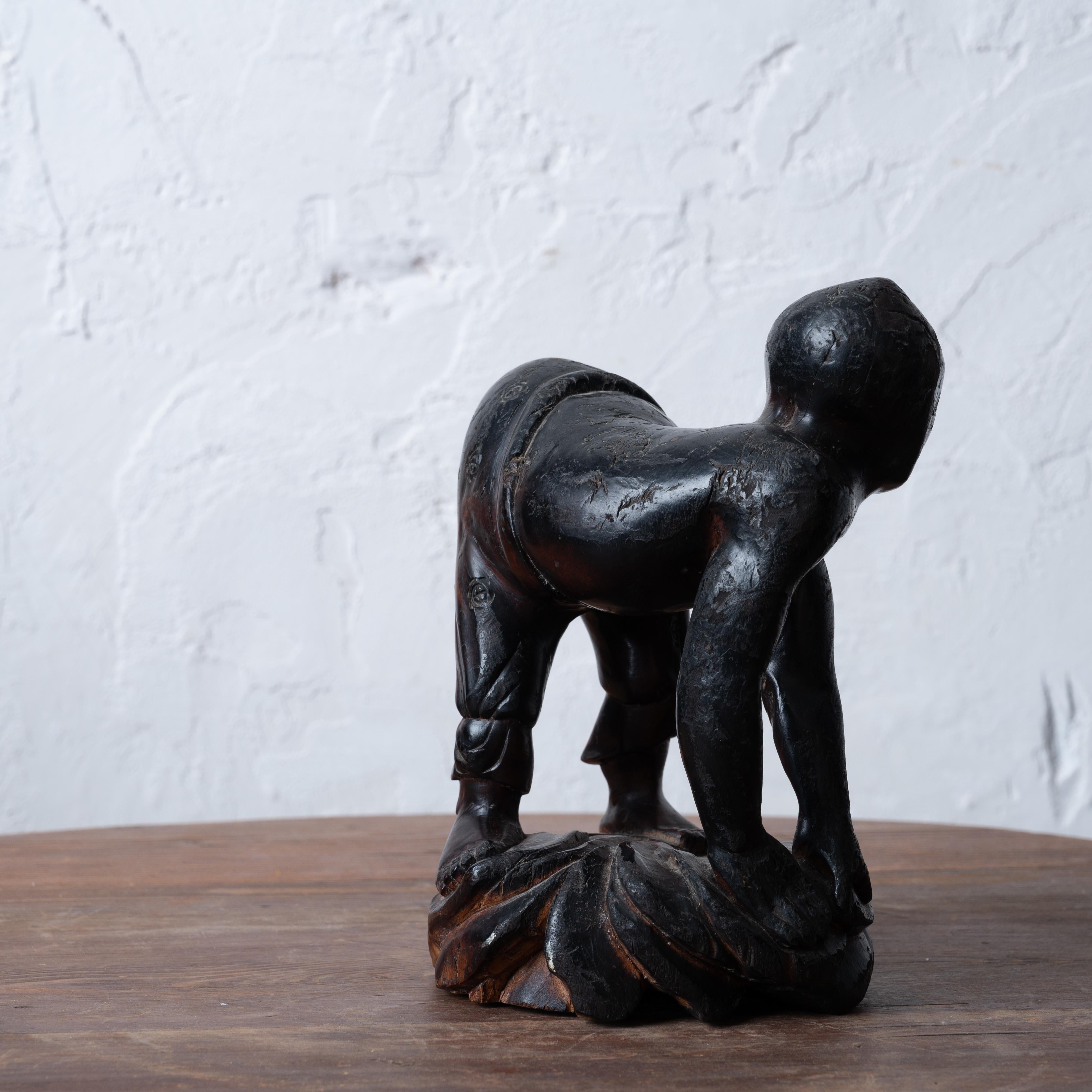 A Japanese Carved Root Yōkai Figure, Meiji Period For Sale 2