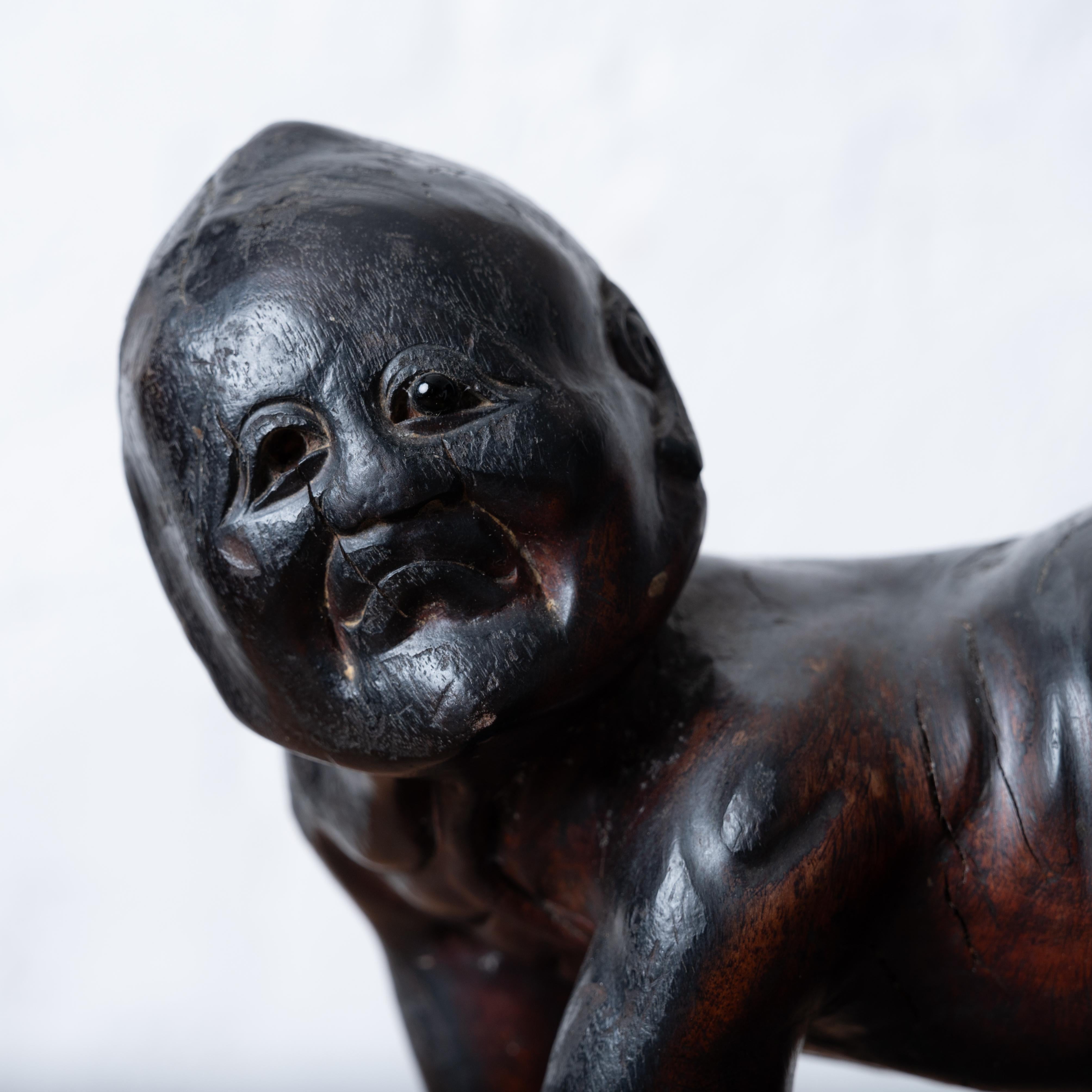 A Japanese Carved Root Yōkai Figure, Meiji Period In Good Condition For Sale In Savannah, GA