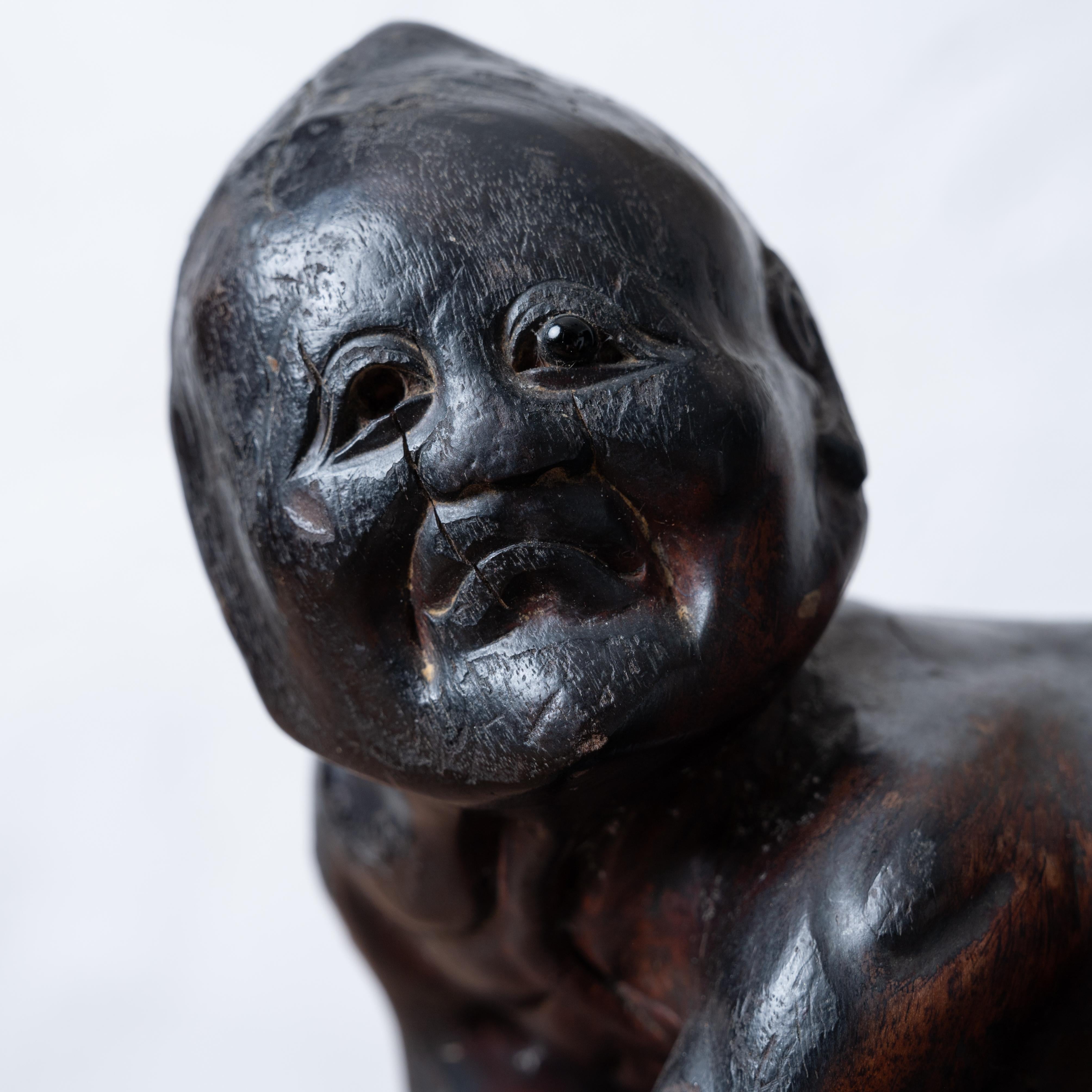 A Japanese Carved Root Yōkai Figure, Meiji Period For Sale 7