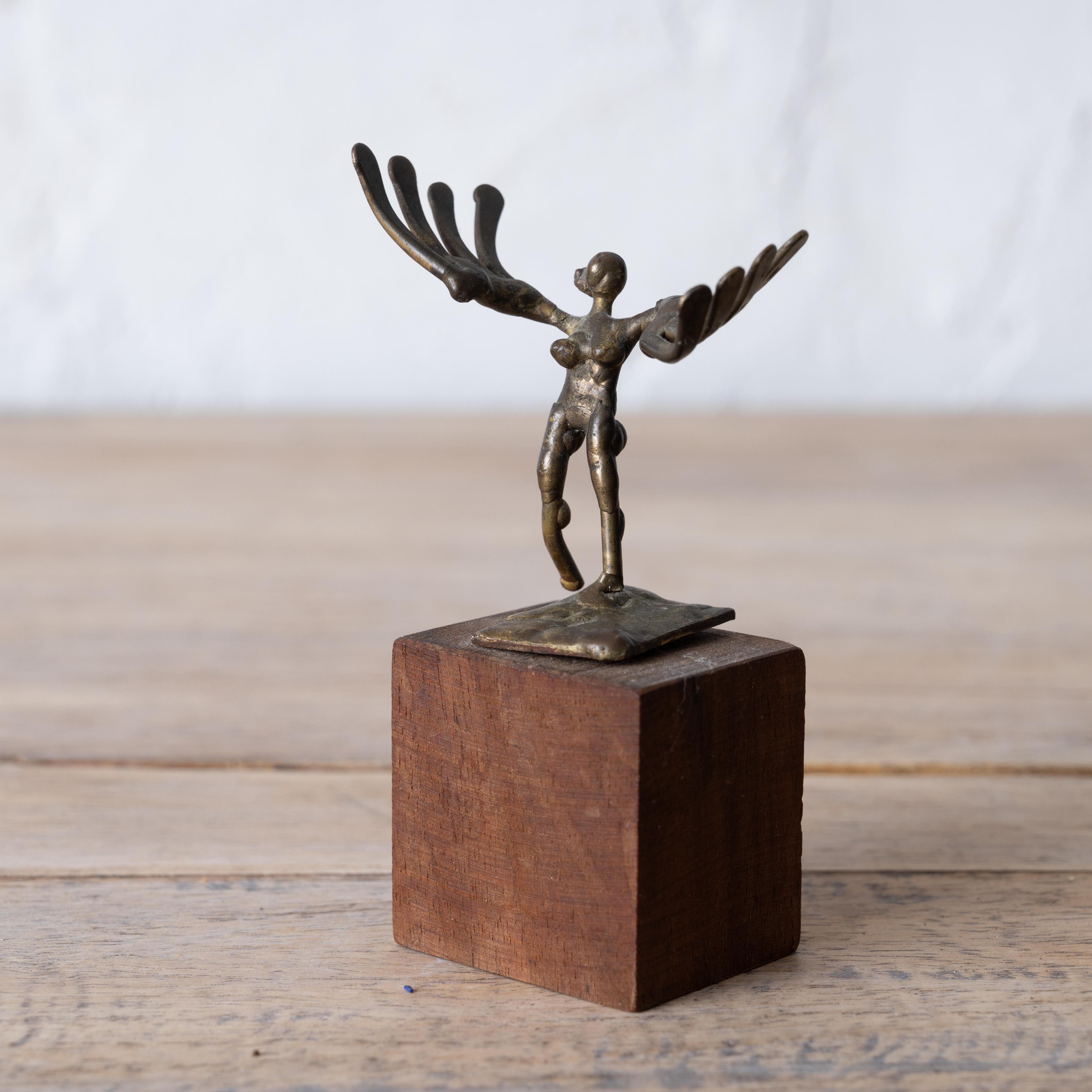 Americano J.A. Scultura in bronzo Burlini, 1979 in vendita