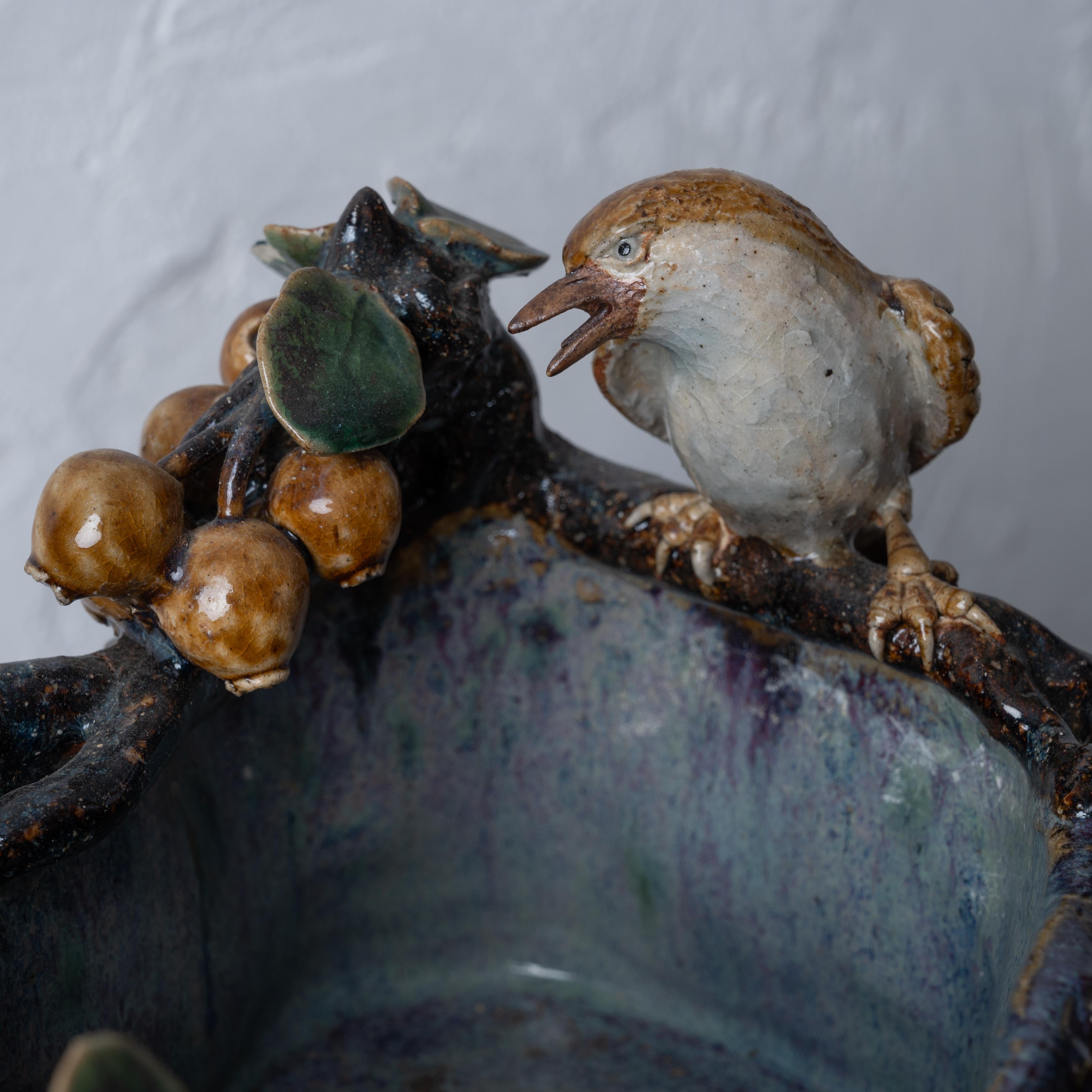Cinese 羅傳 Vaso di ceramica Shiwan Faux Boi in vendita