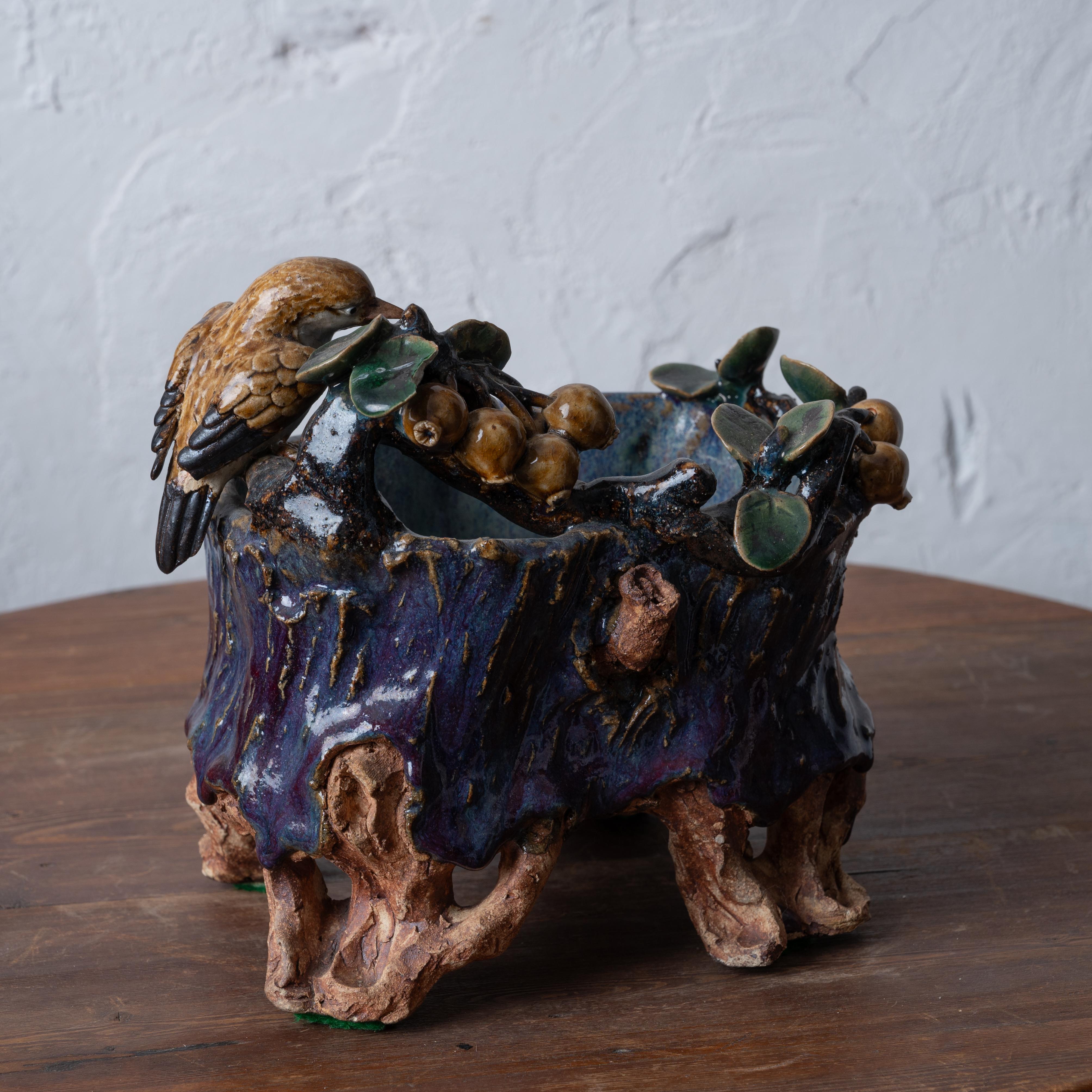 羅傳 Vaso di ceramica Shiwan Faux Boi in vendita 1
