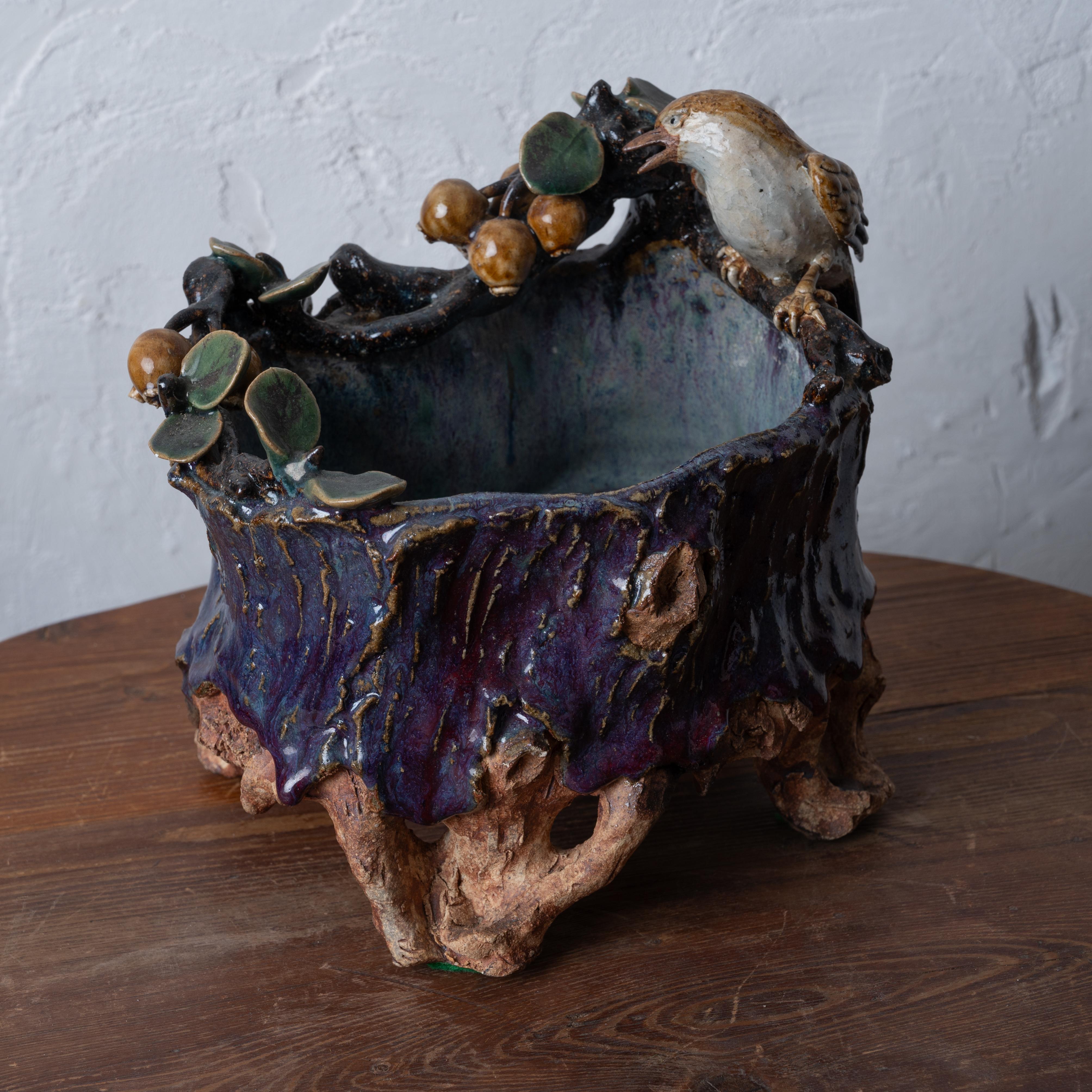 羅傳 Vaso di ceramica Shiwan Faux Boi In condizioni buone in vendita a Savannah, GA