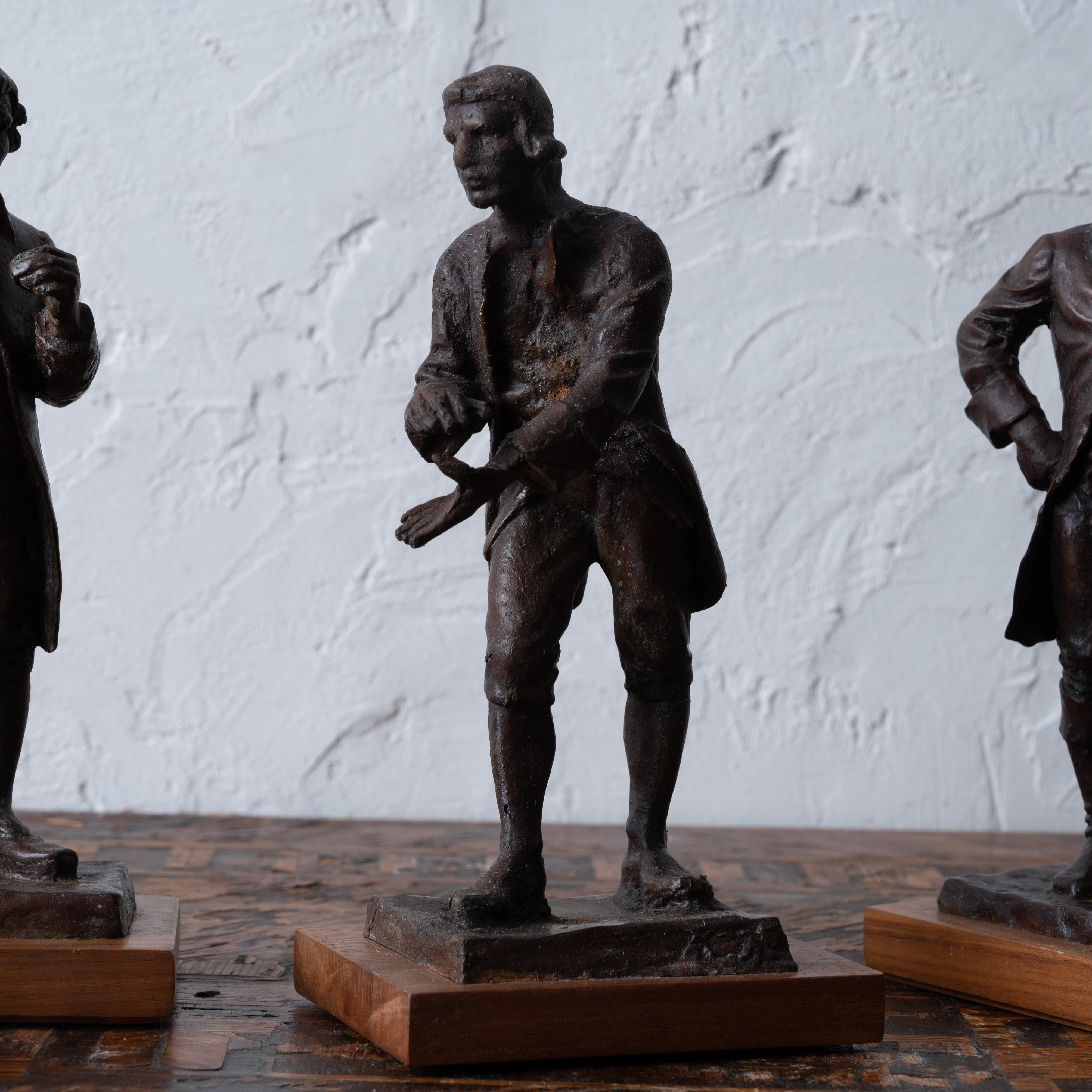 Founding Fathers WPA Bronzes by Rosario R. Fiore, 1930s In Good Condition For Sale In Savannah, GA
