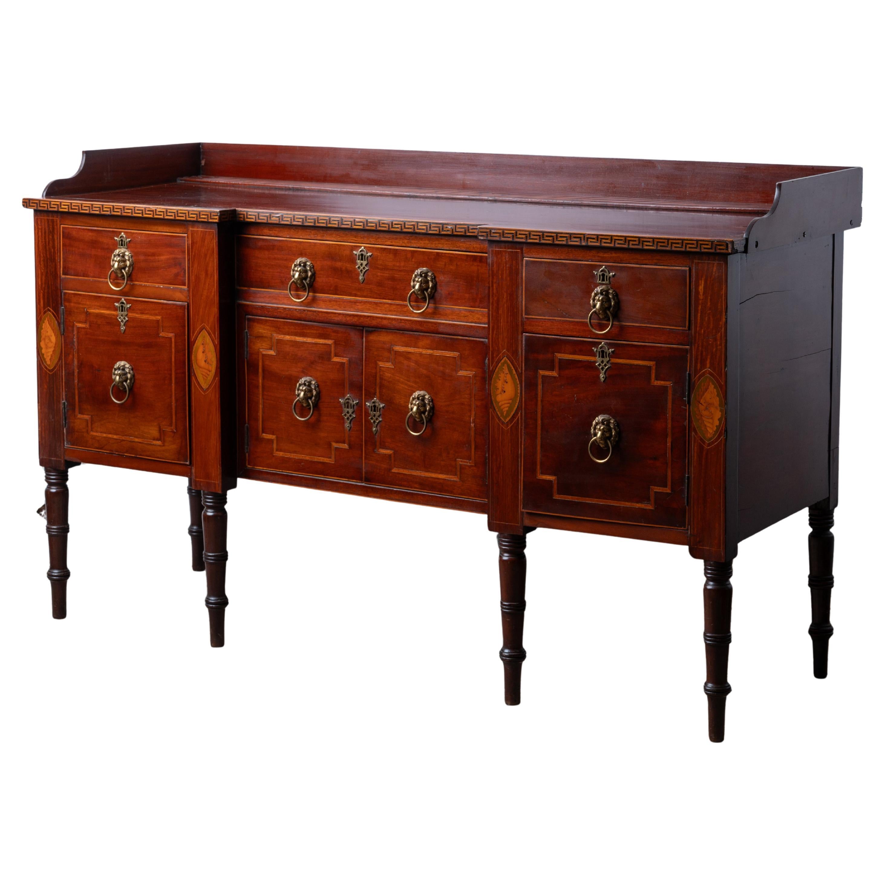 Regency-Anrichte aus Mahagoni mit Intarsien, um 1820 im Angebot