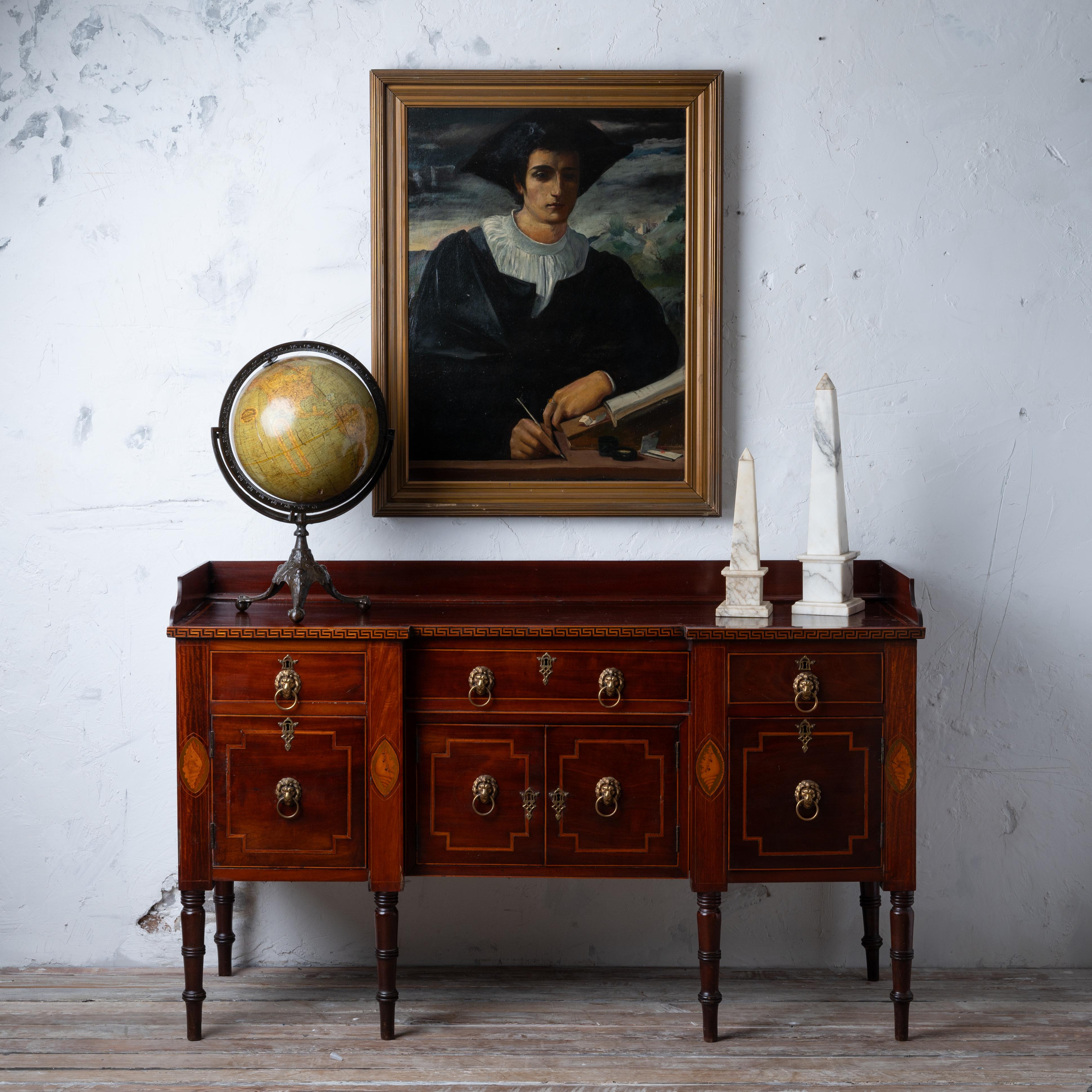 Regency-Anrichte aus Mahagoni mit Intarsien, um 1820 (Unbekannt) im Angebot