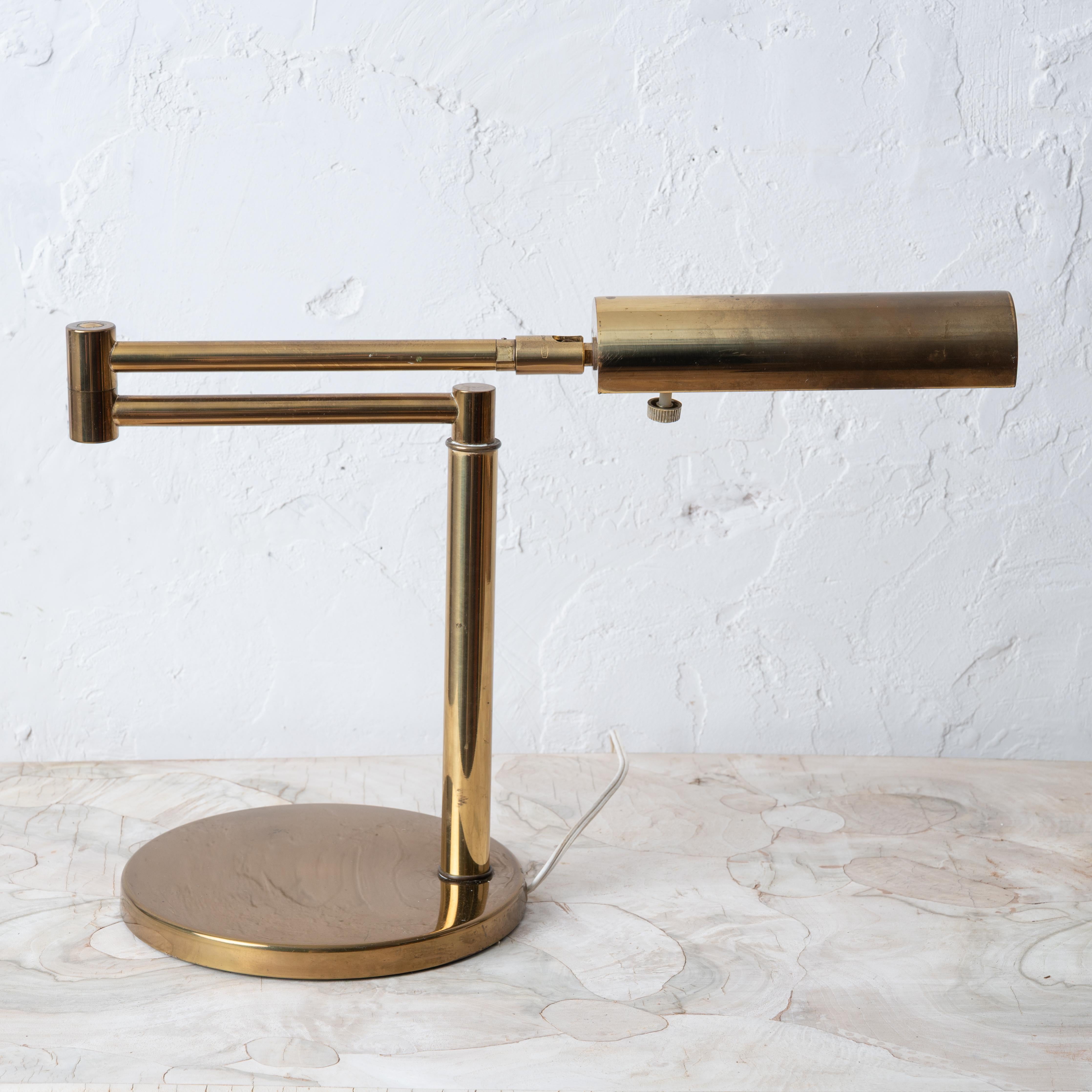 American Koch & Lowy Articulating Brass Desk Lamp, c.1960 For Sale
