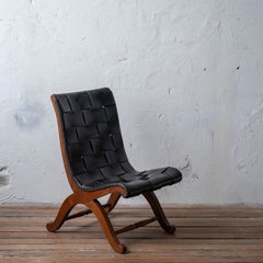 Pierre Lottier Leather Lounge Chair, 1960s