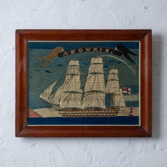 Laboro en lana de un marinero inglés del H.M.S. Aboukir, hacia 1860