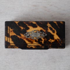 English Tortoise Shell Snuff Box, Silver Cartouche "P. Buchanan" c.1840