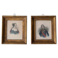 Lady Russell & Nelson, Pair of Hand-Colored Engravings, 19th Century