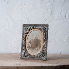 Chinese Export Style Silverplate Dragon Repoussé Photo Frame, c. 1900