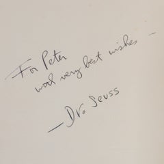 Dr. Suess Signed First Edition 'And To Think That I Saw It On Mulberry Street'