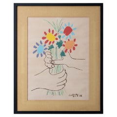 Pablo Picasso - Lithographie « Bouquet de paix », 1958