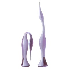 Renato Anatrà Murano Alexandrite Glass Birds, Late 20th Century