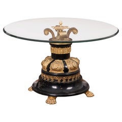 Louis Revival Ebony and Ormolu Gueridon, Mid-20th Century