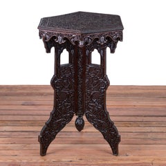 Anglo-Indian Carved Hexagonal Side Table, c. 1860