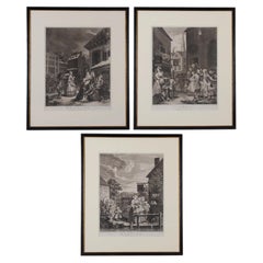 Hogarth: „Times of Day“ – Kupferstiche, 3er-Set, um 1797