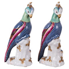 Sevres Style Porcelain Phoenix Figurines, A Pair, 20th Century