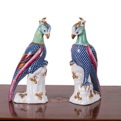 Sevres Style Porcelain Phoenix Figurines, A Pair, 20th Century