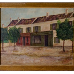 Oil Painting of French Restaurant, C.F. Hanna, c.1966