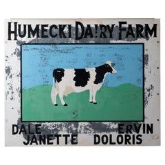 Humecki Dairy Farm Sign, Mid-20th Century