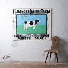 Humecki Dairy Farm Sign, Mid-20th Century