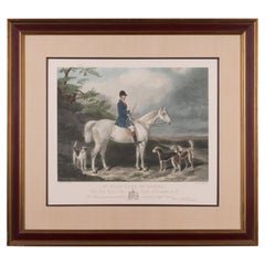 Mr. William Long on Bertha, Fox Hunt Engraving, 19th Century