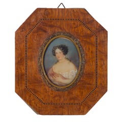Une paire de portraits miniatures, fin du XIXe siècle