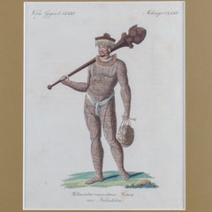 Bertuch Polynesian Tattooed Warrior Print, 19th Century