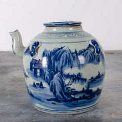 Chinese Blue & White Wine Pot, 20th Century