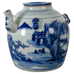 Chinese Blue & White Wine Pot, 20th Century