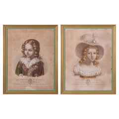 Prince Henri, Count of Chambord and Princess Louise d'Artois Engravings, c.1825