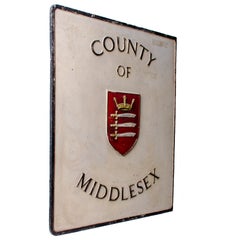County of Middlesex, England Cast Iron Sign