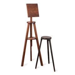 American Primitive Pine Easel & Stand, 19th Century