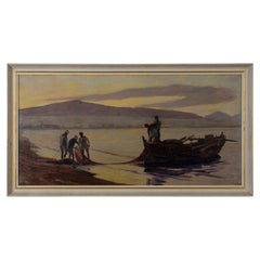 Philip Thomson Gilchrist: „Fischer in der Abenddämmerung“ – Ölgemälde
