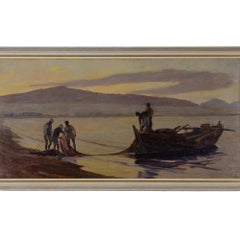 Philip Thomson Gilchrist: „Fischer in der Abenddämmerung“ – Ölgemälde