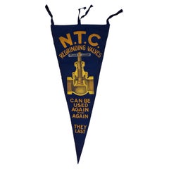N.T.C. Regrinding Valves Advertising Pennant, Mid-20th Century