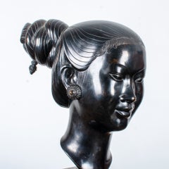 Nguyen Thanh Le Vietnamese Woman in Bronze Sculpture C.1950