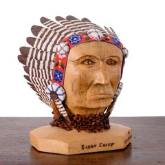 E.W. Scultura in stile folk “Sioux Chief” di Stoefen