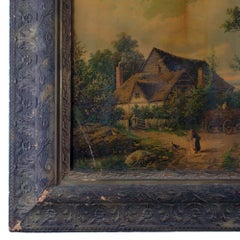 Late 19th Century Antique Pastoral Scene Lithograph Print