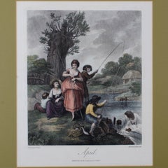 Francesco Bartolozzi „April“ – handkolorierter Kupferstich