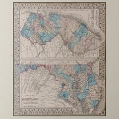 County Map of Maryland, Delaware New Jersey by S. Augustus Mitchell, c. 1874