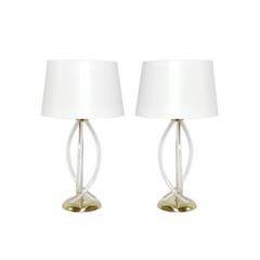 Sculptural Brass and Lucite Table Lamps in the Manner of Charles Hollis Jones 7