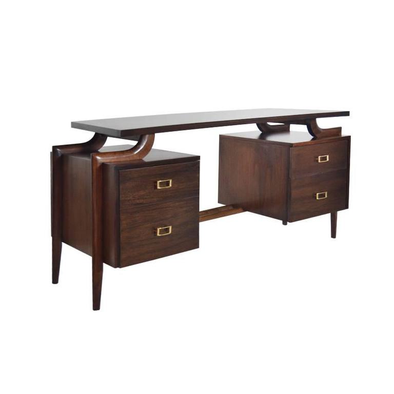 Executive Art Deco Style Mahogany Desk For Sale at 1stDibs