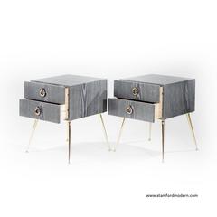 Gibby Collection End Tables in Grey Ceruse