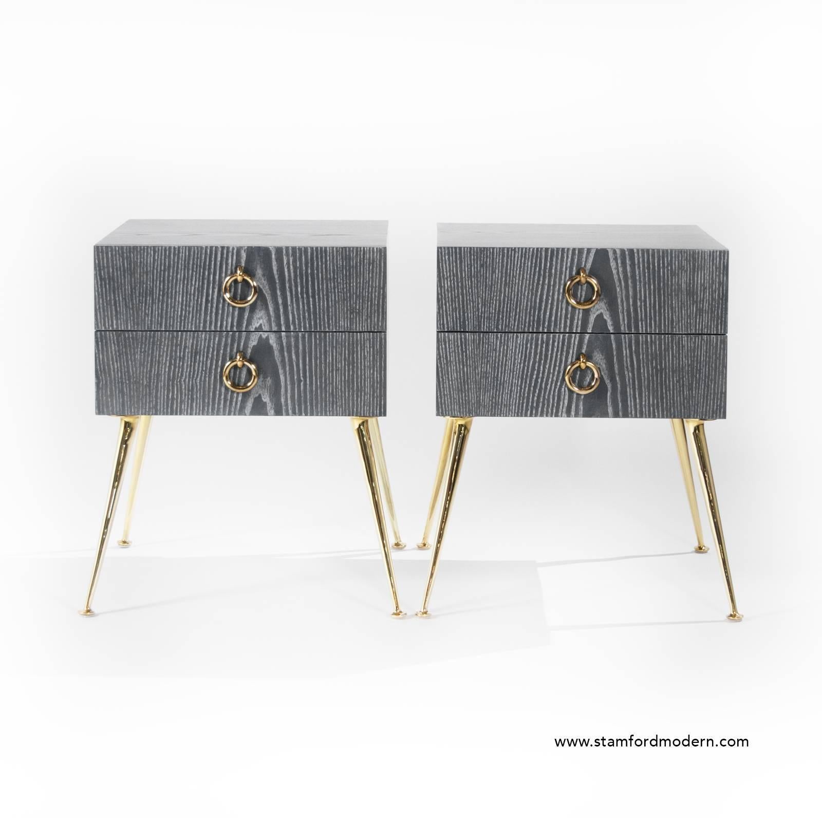 American Gibby Collection End Tables in Grey Ceruse