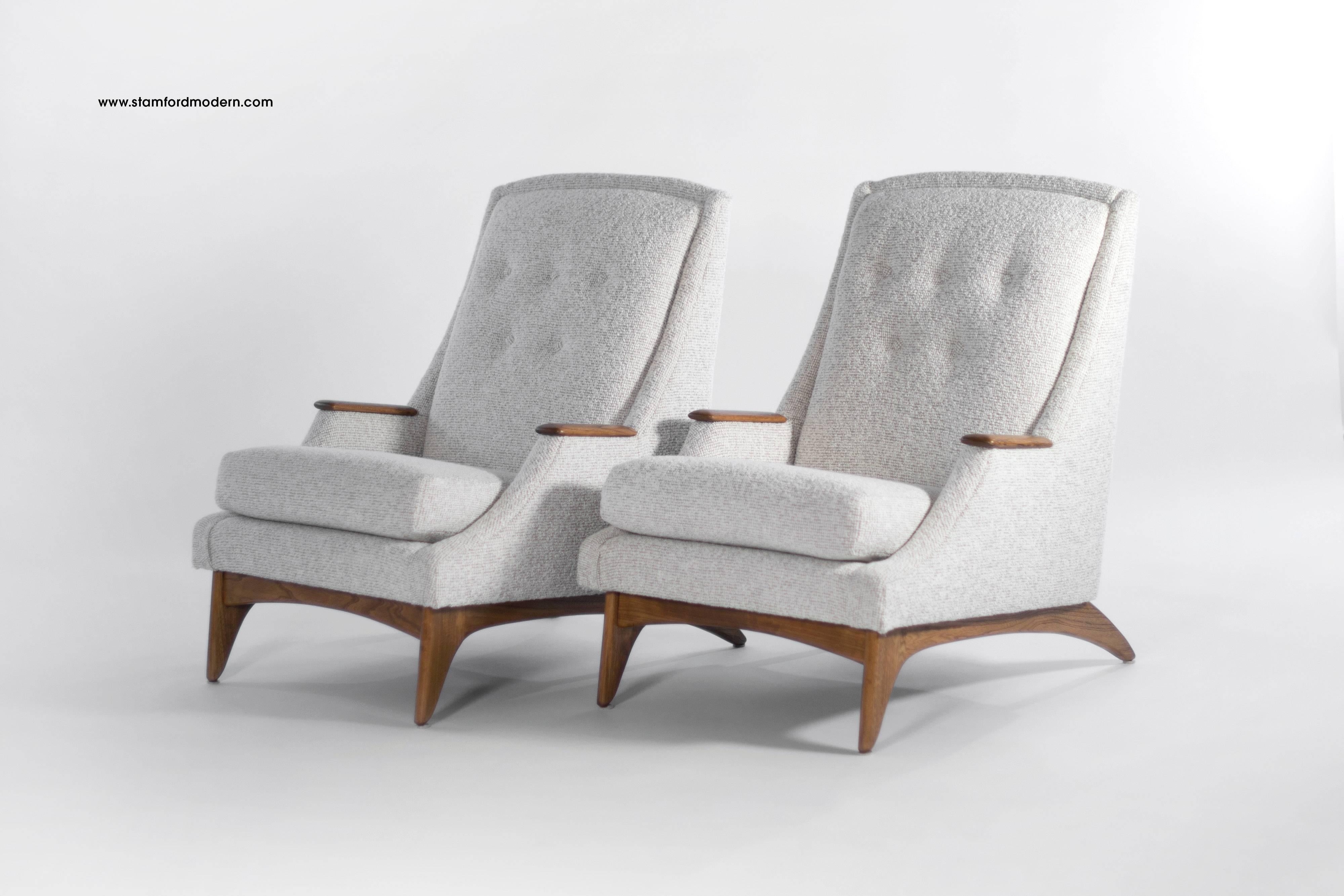 20th Century Sculptural Highback Lounge Chairs by Adrian Pearsall